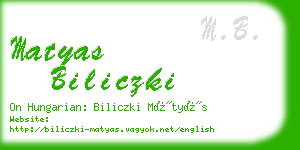 matyas biliczki business card